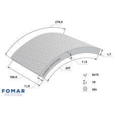 НАКЛАДКИ ТОРМОЗ., 104x9.6/13.5x308 8x15 ОТК809 