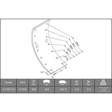 НАКЛАДКИ ТОРМОЗ., 102x10x300/6x10 REX 709 